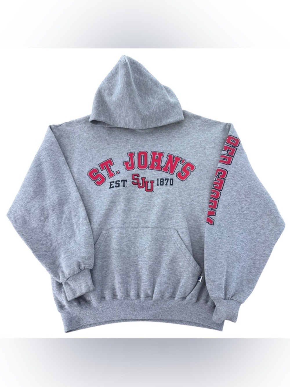 Vintage Russell 90s St. John’s University Hoodie Men’s Large Red Storm Oversized